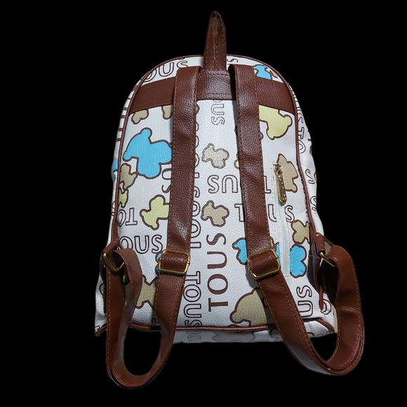 Tous Leather Backpack White/Multicolor  EUC - Picture 4 of 15